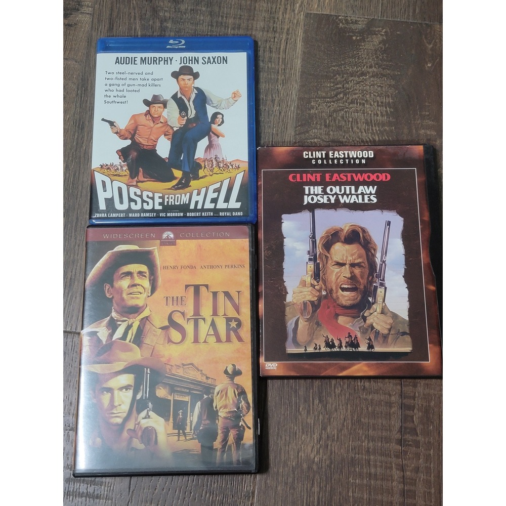 Western‎ Movies: Posse From Hell, The Tin Star, The Outlaw Josey Wales - DVD